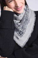 Echarpe Bandana Couronne Apache - Gris Blanc Noir - Mixte