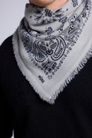 Echarpe Bandana Couronne Apache - Gris Blanc Noir - Mixte