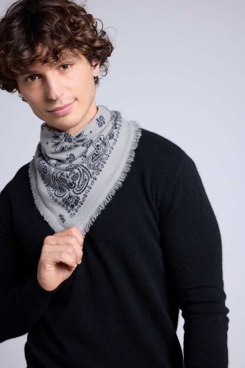 Echarpe Bandana Couronne Apache - Gris Blanc Noir - Mixte
