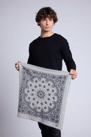Echarpe Bandana Couronne Apache - Gris Blanc Noir - Mixte