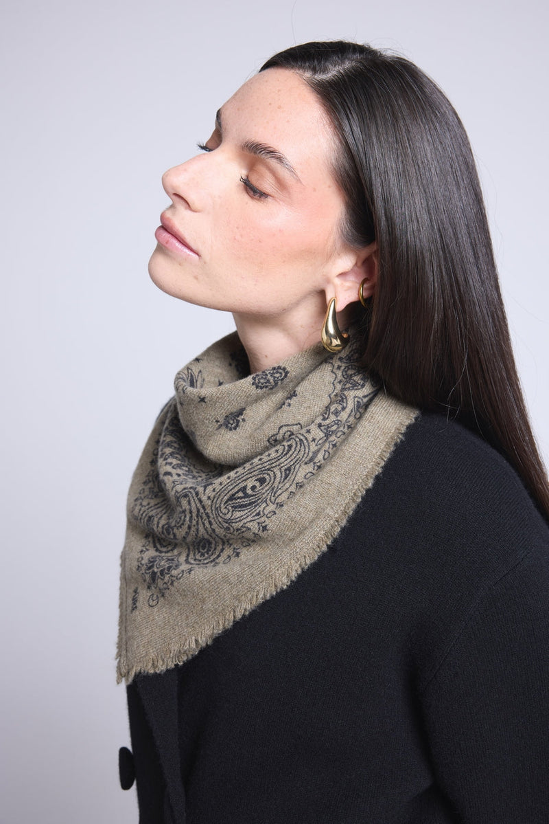 Echarpe Bandana Couronne Apache - Vert Khaki Noir - Mixte
