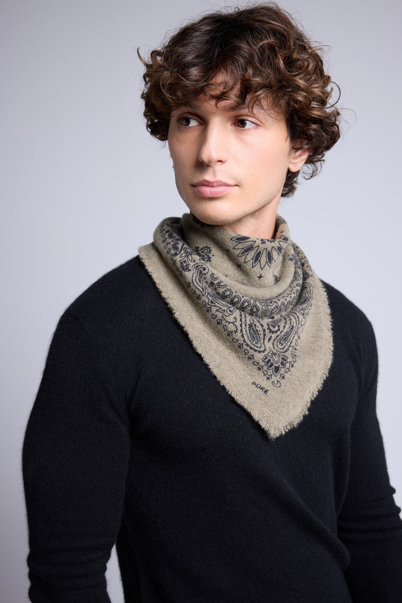 Echarpe Bandana Couronne Apache - Vert Khaki Noir - Mixte