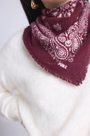 Echarpe Bandana Couronne Apache - Bordeau Blanc - Mixte