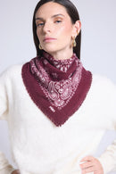 Echarpe Bandana Couronne Apache - Bordeau Blanc - Mixte