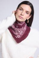 Echarpe Bandana Couronne Apache - Bordeau Blanc - Mixte