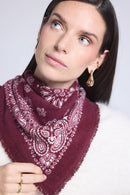 Echarpe Bandana Couronne Apache - Bordeau Blanc - Mixte