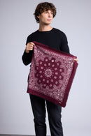 Echarpe Bandana Couronne Apache - Bordeau Blanc - Mixte