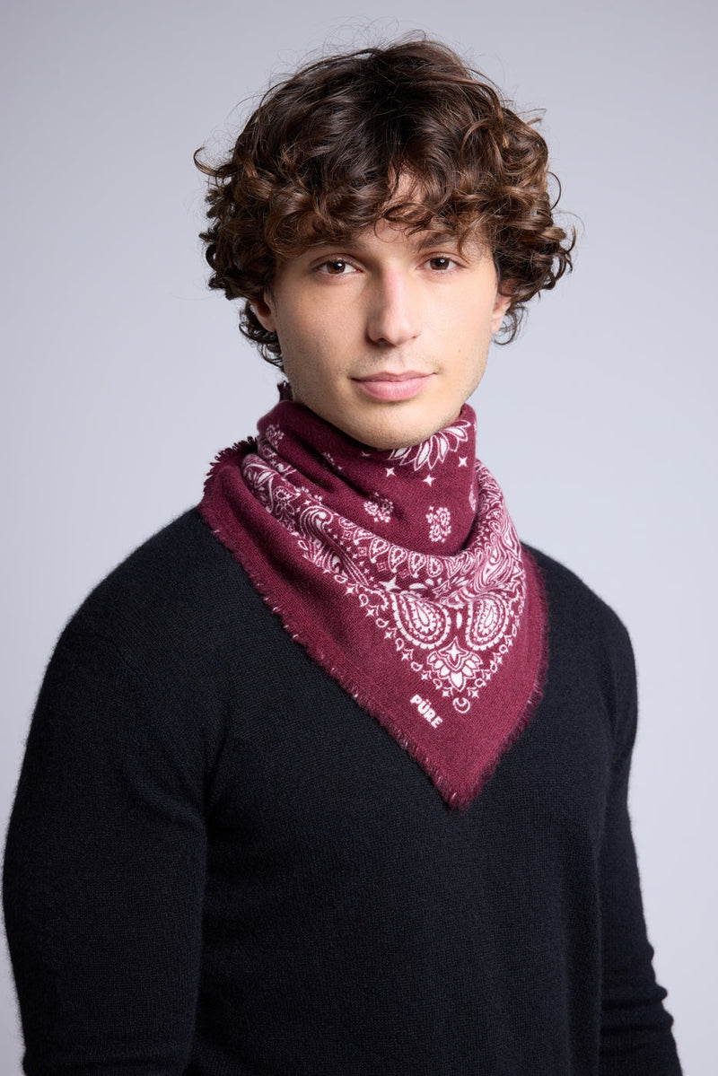 Echarpe Bandana Couronne Apache - Bordeau Blanc - Mixte