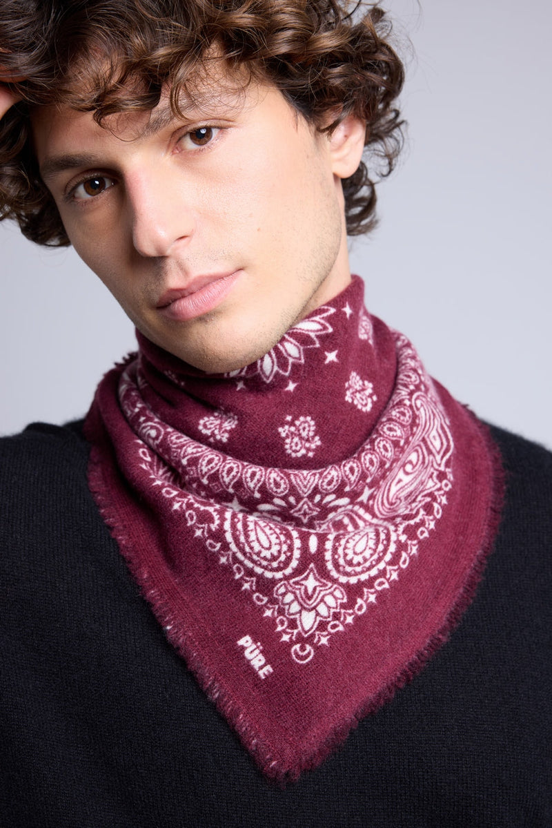 Echarpe Bandana Couronne Apache - Bordeau Blanc - Mixte
