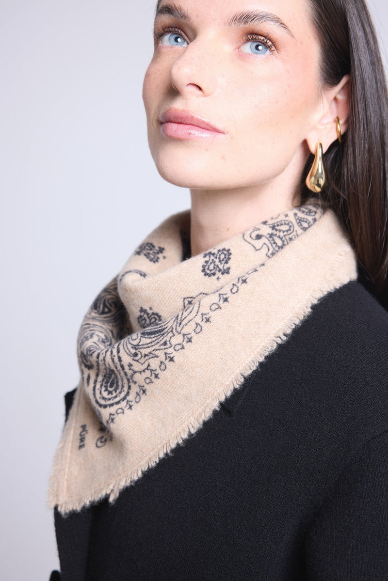 Echarpe Bandana Couronne Apache - Beige Noir - Mixte