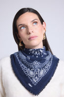 Echarpe Bandana Couronne Apache - Bleu Marine Blanc - Mixte