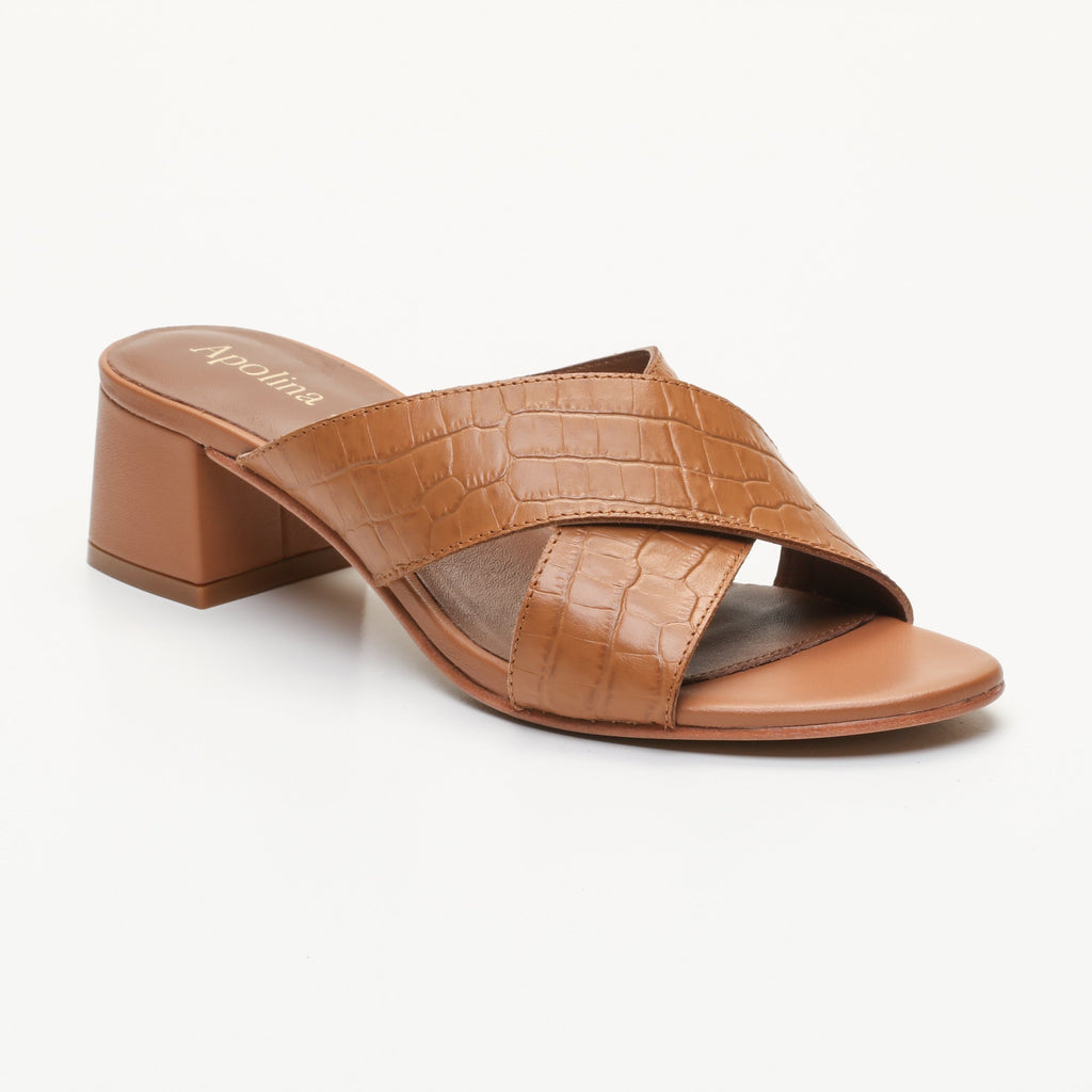 Apolina - Baudi Heeled Mules - Brown