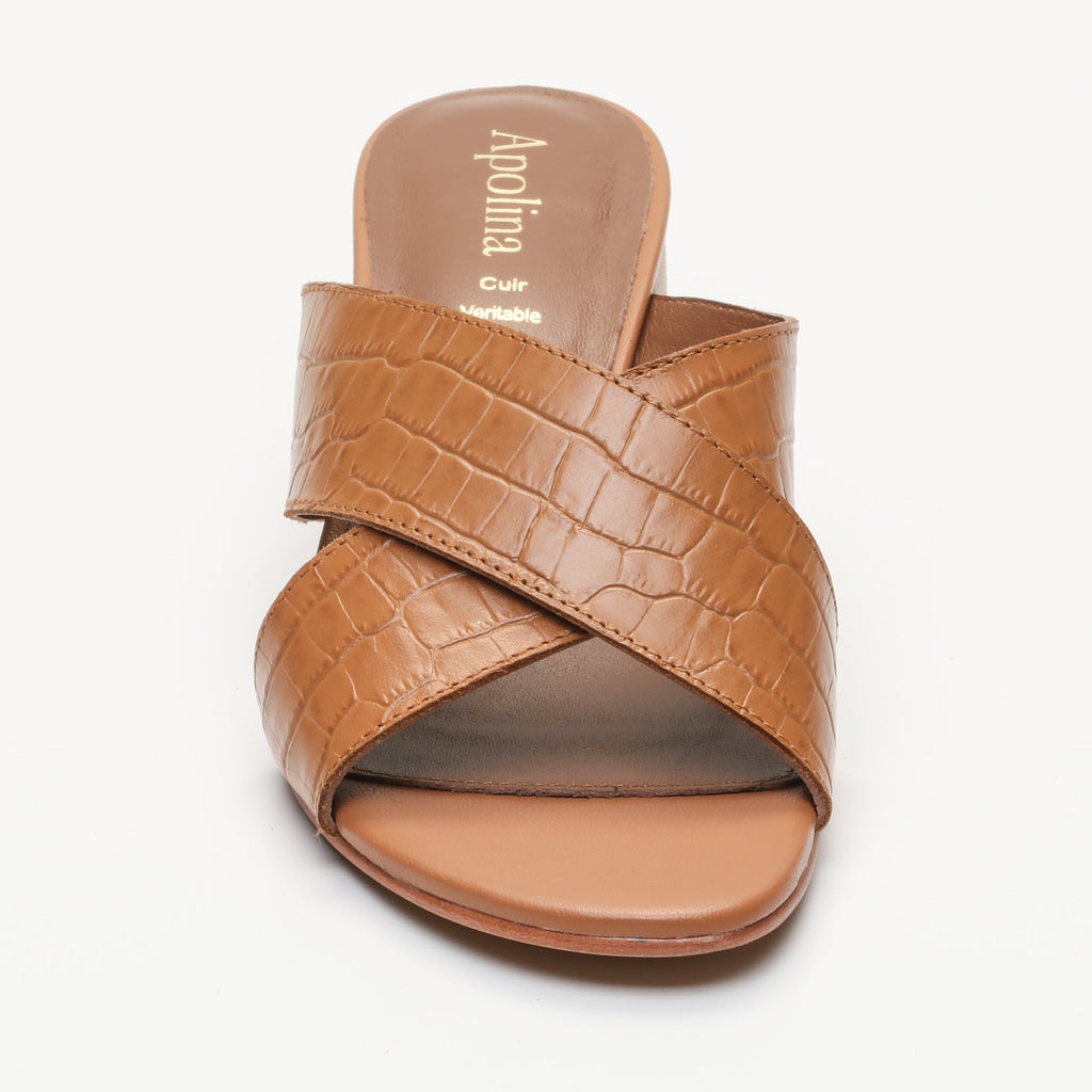 Apolina - Baudi Heeled Mules - Brown