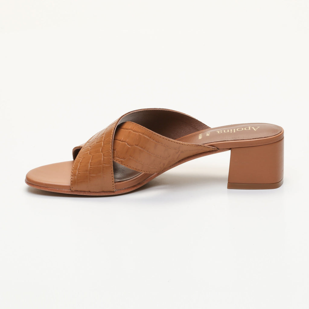 Apolina - Baudi Heeled Mules - Brown