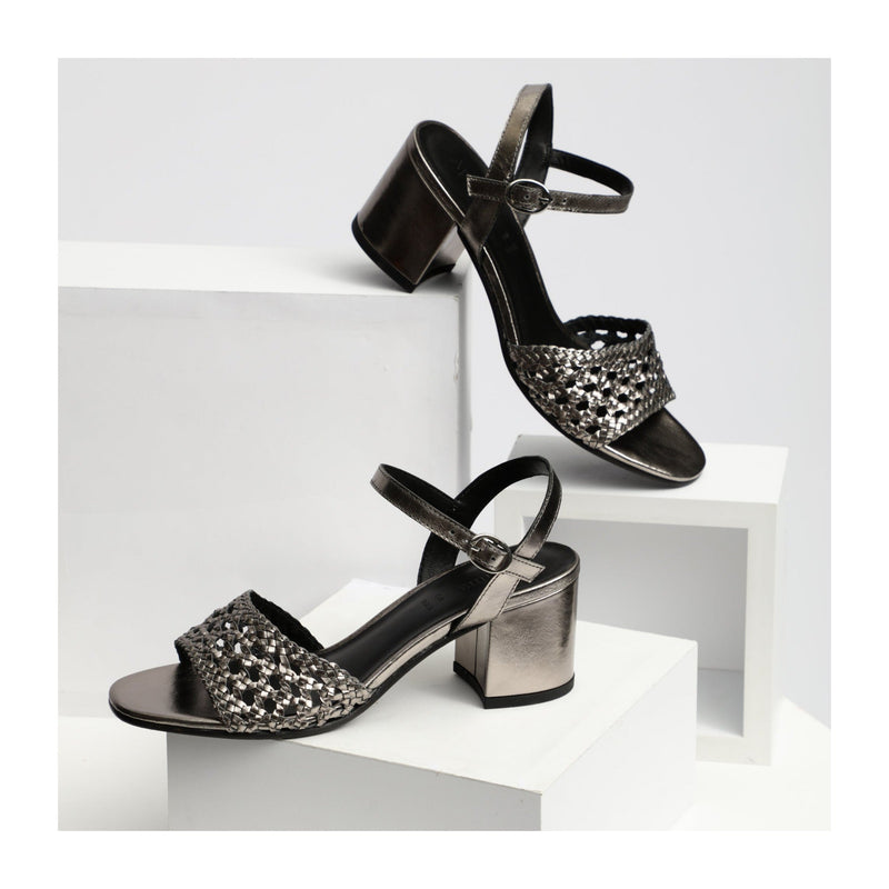Apolina - Sandalias Romane Tacón - Gris