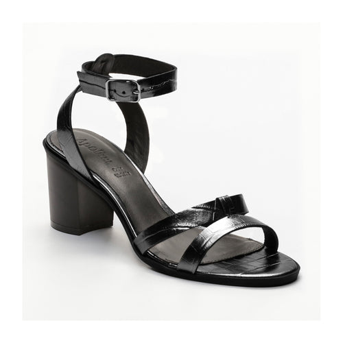 Heeled Sandal - Oly - Black Croco