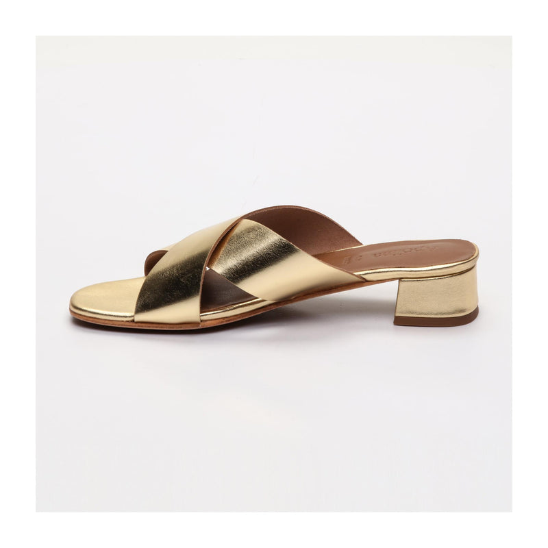 Ohia Heeled Mules - Gold