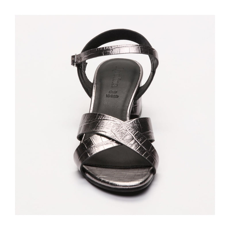 Evy Heeled Sandals - Gray