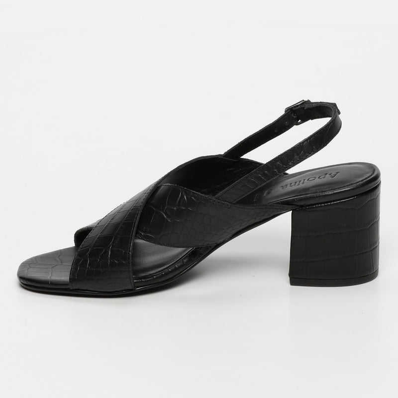 Apolina - Sandale à Talons - Mysery - Black Croco