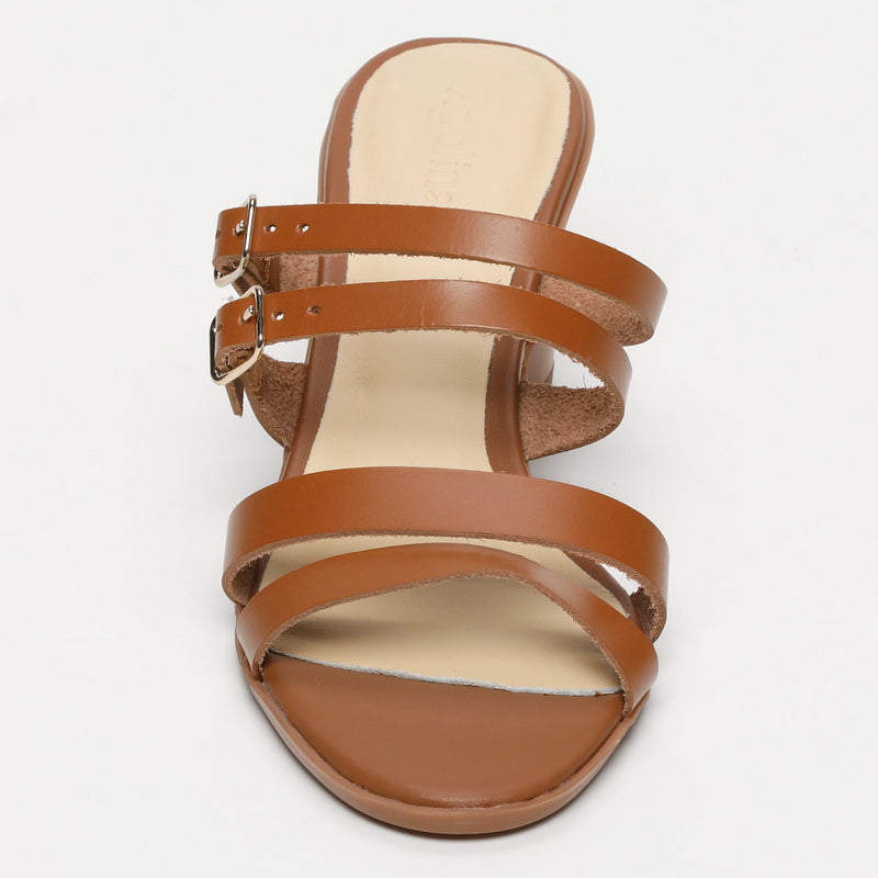 Apolina - Mules con tacón Zag - Marrón