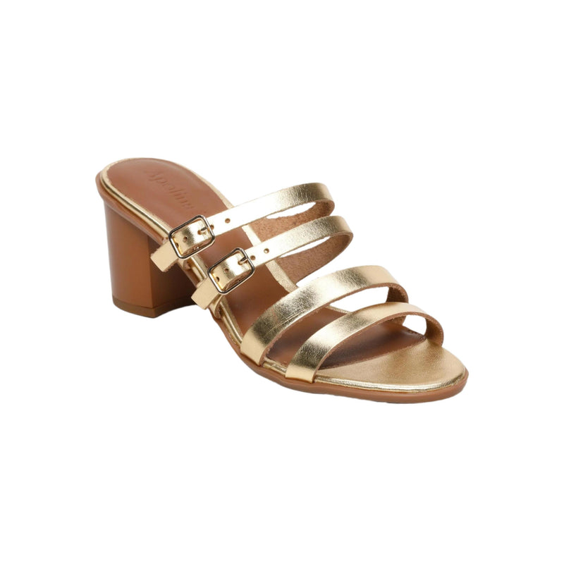 Zag Heeled Mules - Gold