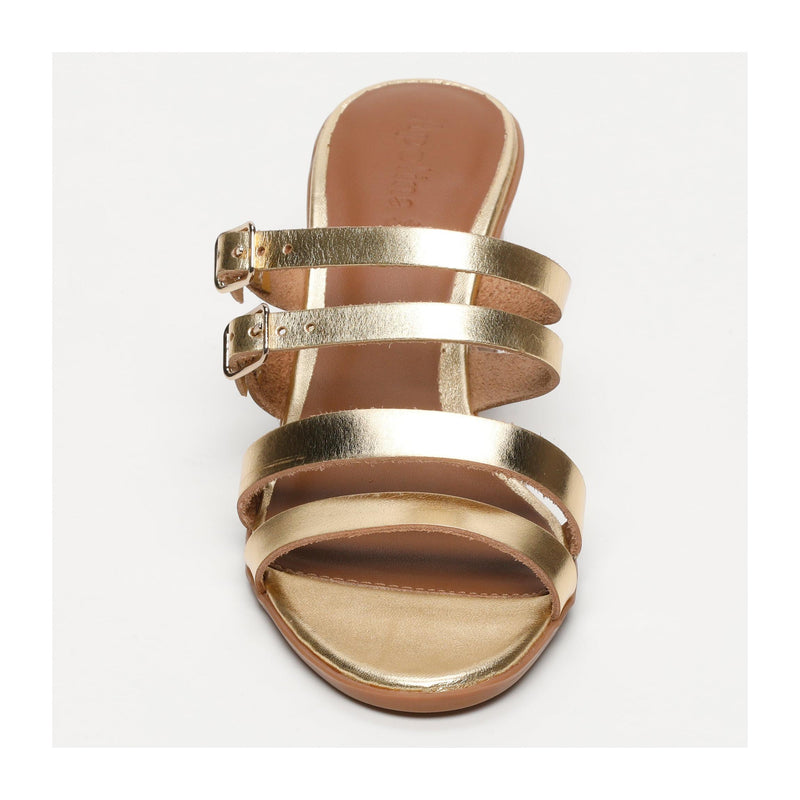 Zag Heeled Mules - Gold