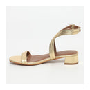 Tenby Low Heel Sandals - Gold