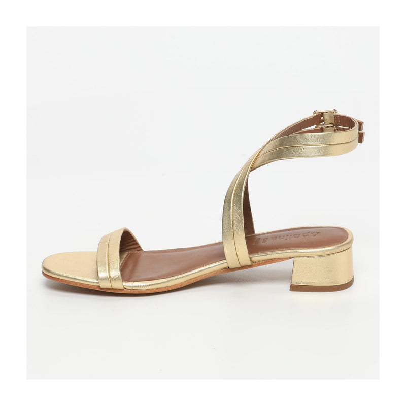 Tenby Low Heel Sandals - Gold