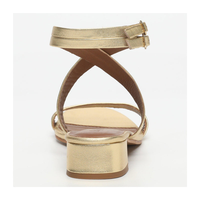 Tenby Low Heel Sandals - Gold