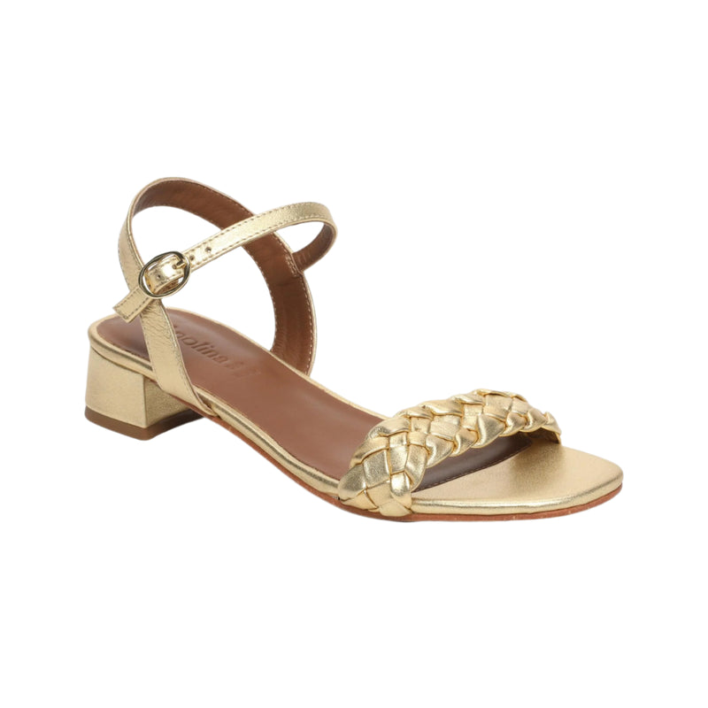 Apolina - Cancun Low Heel Sandals - Gold