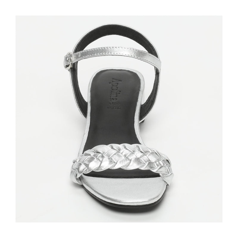 Cancun Low Heel Sandals - Silver