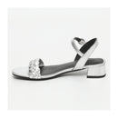 Cancun Low Heel Sandals - Silver