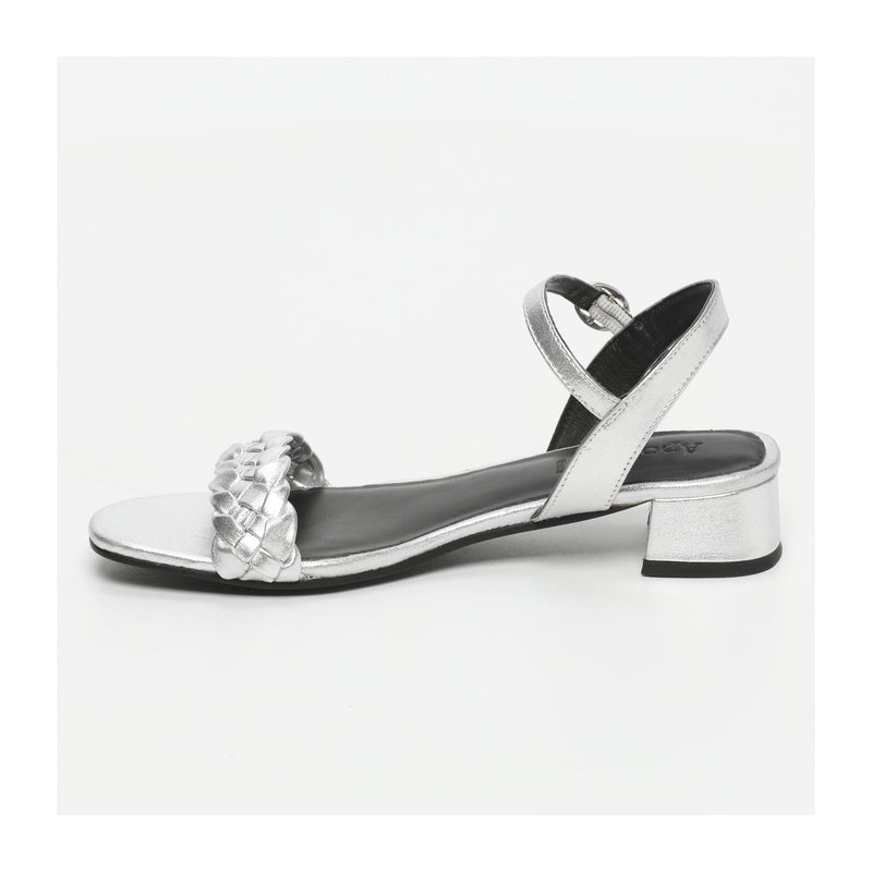 Cancun Low Heel Sandals - Silver