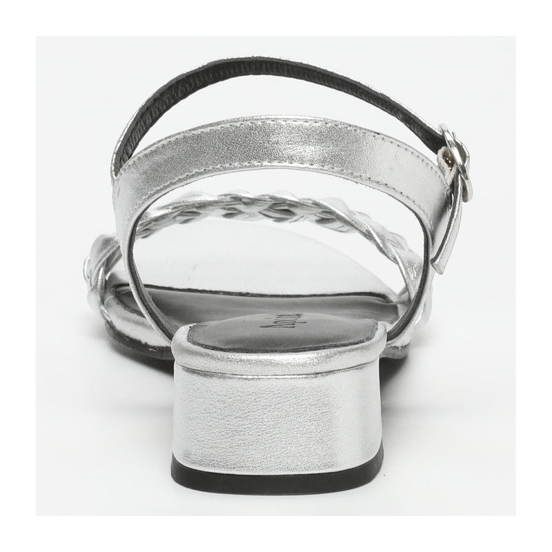 Cancun Low Heel Sandals - Silver