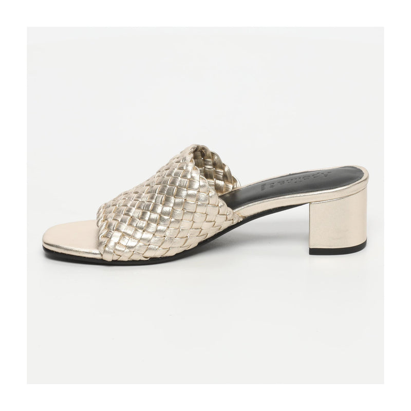 Bibury Mid Heel Sandals - Gold
