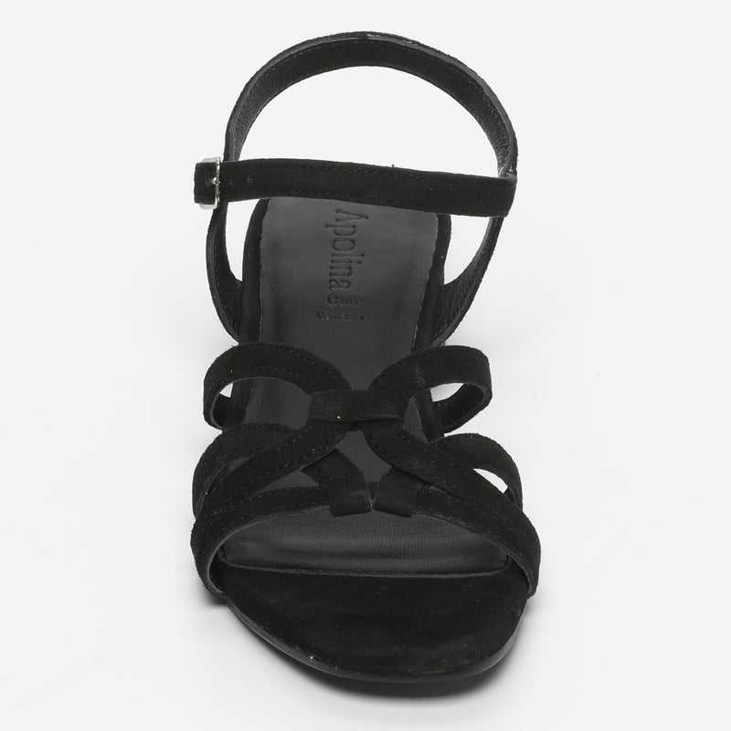 Apolina - Korcula Low Heel Sandals - Black