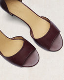 Sandale Apolline - Cuir Bordeaux - Semelle Cuir - Femme