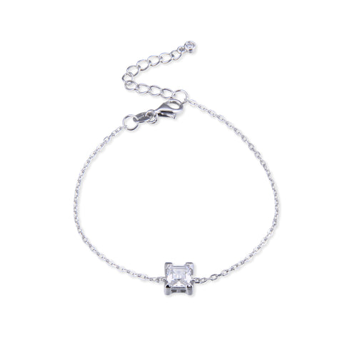 Bracelet Chaine Carré - Blanc