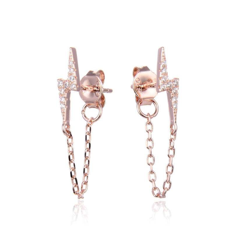 Boucles Éclair Chaine - Rose