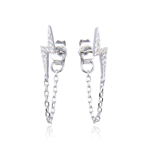 Boucles Éclair Chaine - Blanc