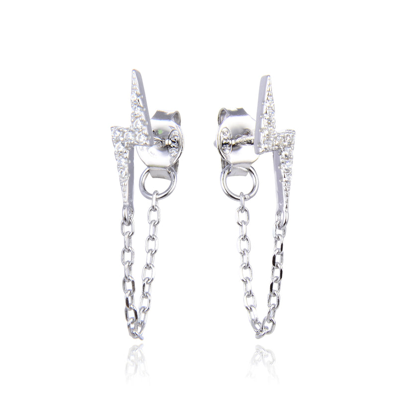 Boucles Éclair Chaine - Blanc