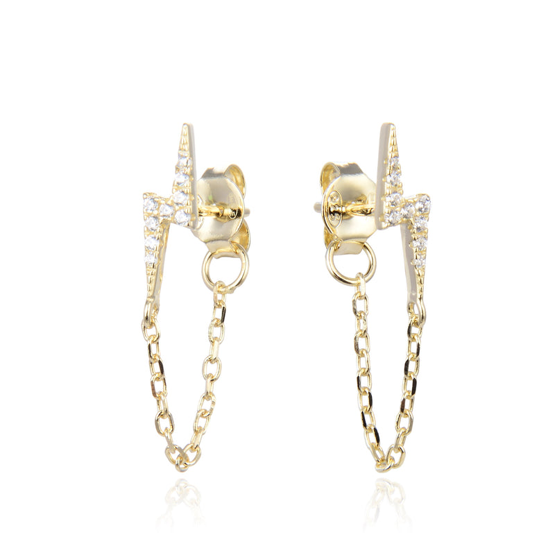 Boucles Éclair Chaine - Doré