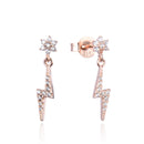 Boucles Éclair Fleur - Rose
