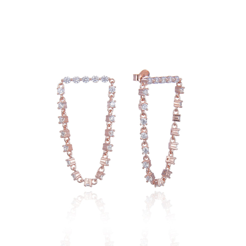 Boucles D'Oreilles Rivière Arceau - Rose