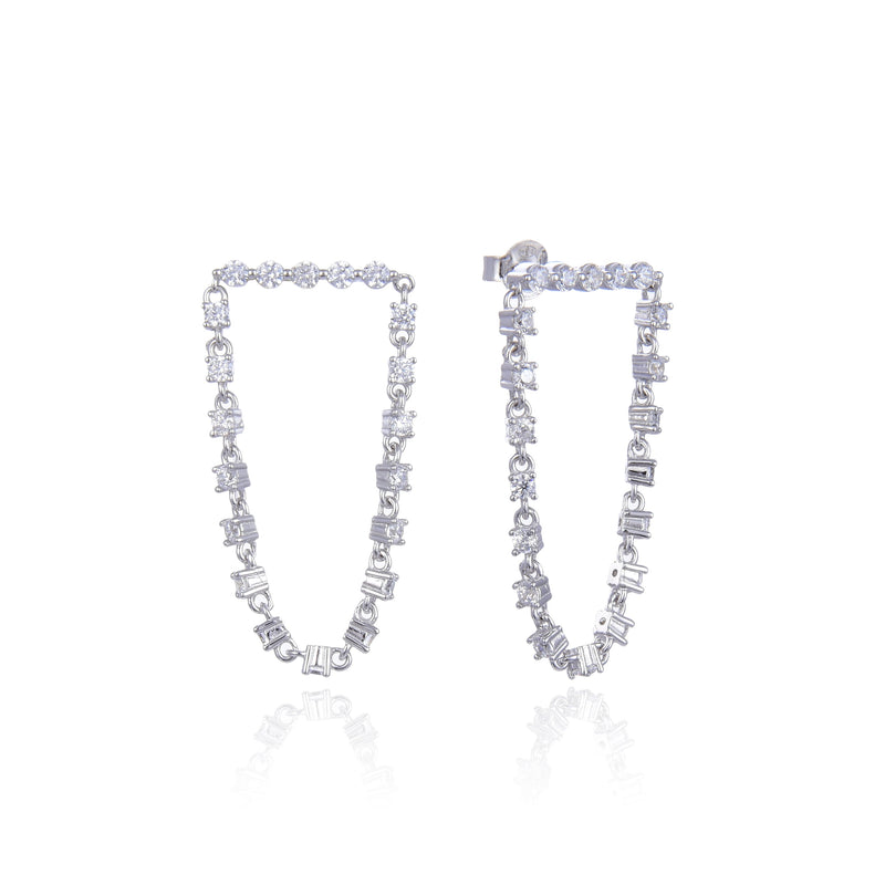 Boucles D'Oreilles Rivière Arceau - Blanc