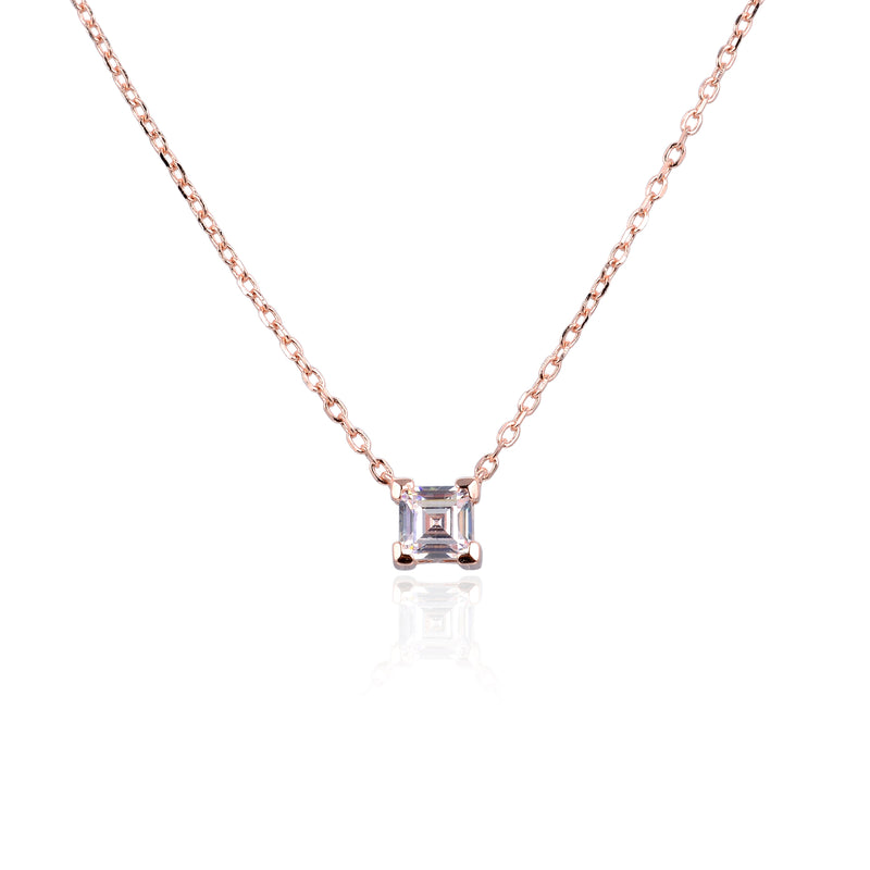 Collier Chaîne Carré Intemporel - Rose