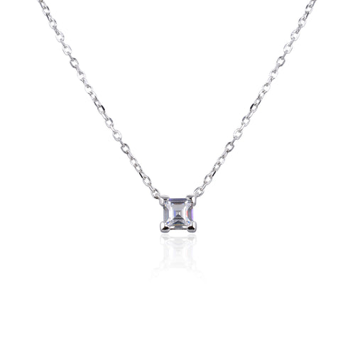 Collier Chaîne Carré Intemporel - Blanc