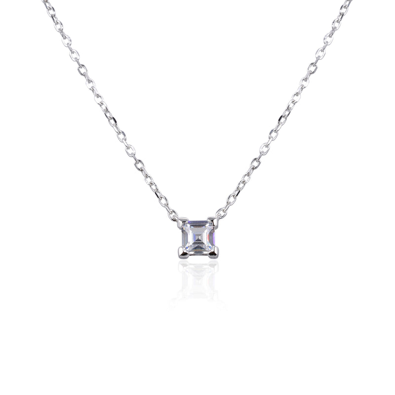 Collier Chaîne Carré Intemporel - Blanc