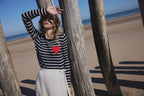 Love Heritage Ariane Breton-Stripe Crew-Neck Jumper - Navy Blue White Red