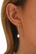 Pendientes Largos Ariel Perla Blanca